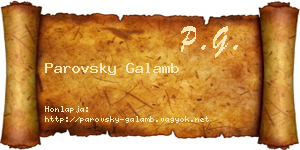 Parovsky Galamb névjegykártya